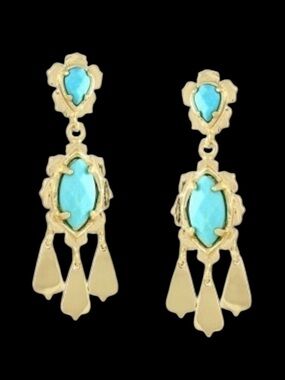 Kendra Scott Kiara Gold Earrings in Turquoise